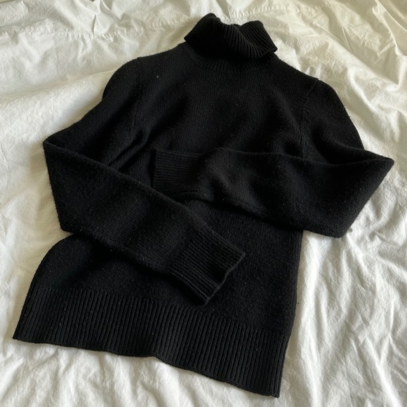 Retail $1290 Ralph Lauren Purple Label 100% CashmereBlack Turtleneck Sweater S - Picture 3 of 8